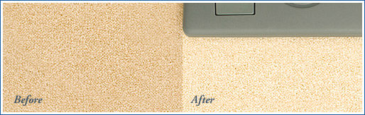 Before and after carpet cleaning image.